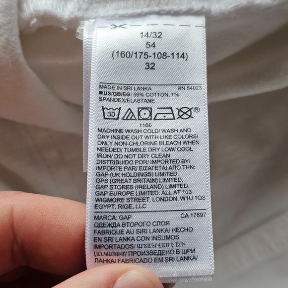 GAP Jean Shorts Womens Size 14/32 5" White Mid Rise Denim Stretch Summer NWT - Picture 10 of 13